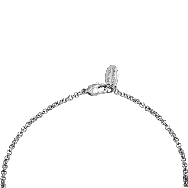商品[国内直发] Vivienne Westwood|BALBINA PENDANT NECKLACE 土星珍珠吊坠 黄铜 项链 女款 银色,价格¥1318,第7张图片详细描述