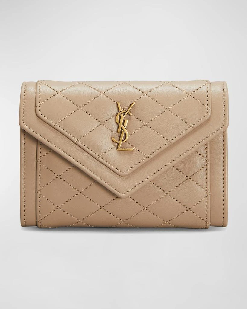 商品Yves Saint Laurent|Gaby Small YSL Flap Envelope Wallet in Quilted Smooth Leather,价格¥4817,第1张图片