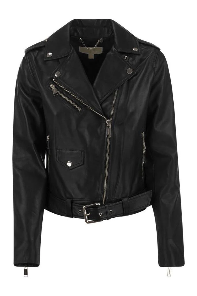 商品Michael Kors|MICHAEL KORS Leather Biker Jacket,价格¥2514,第1张图片