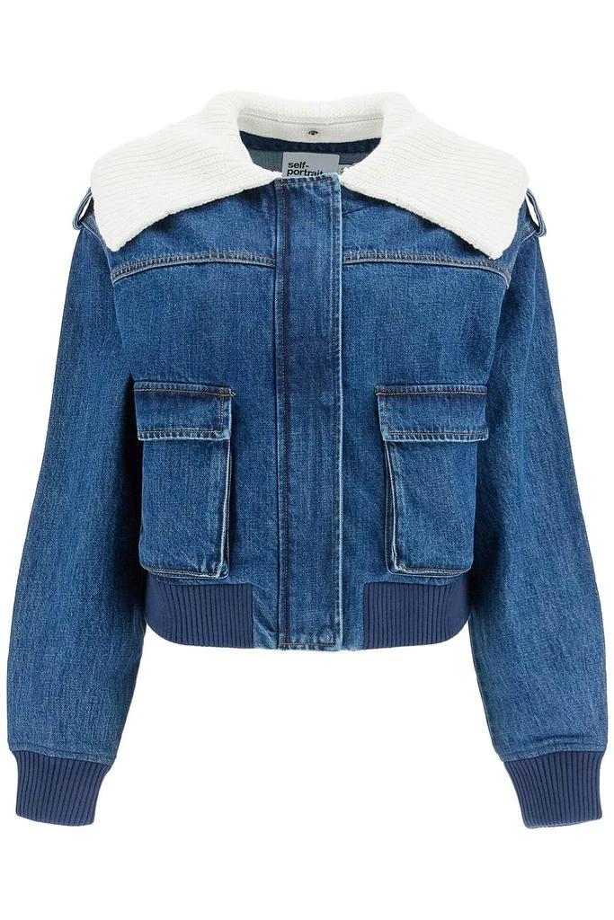 商品Self Portrait|denim bomber jacket for,价格¥1110,第1张图片