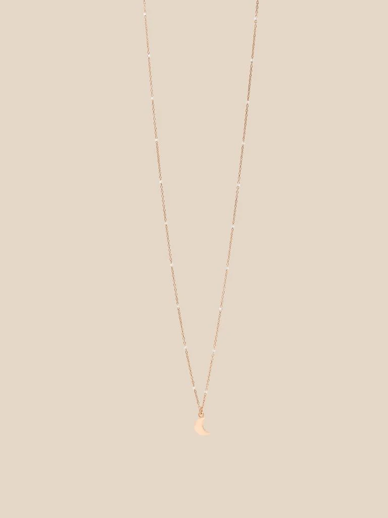 商品Dodo|Dodo mini moon necklace in rose gold and rhodium-plated white gold,价格¥1780,第1张图片