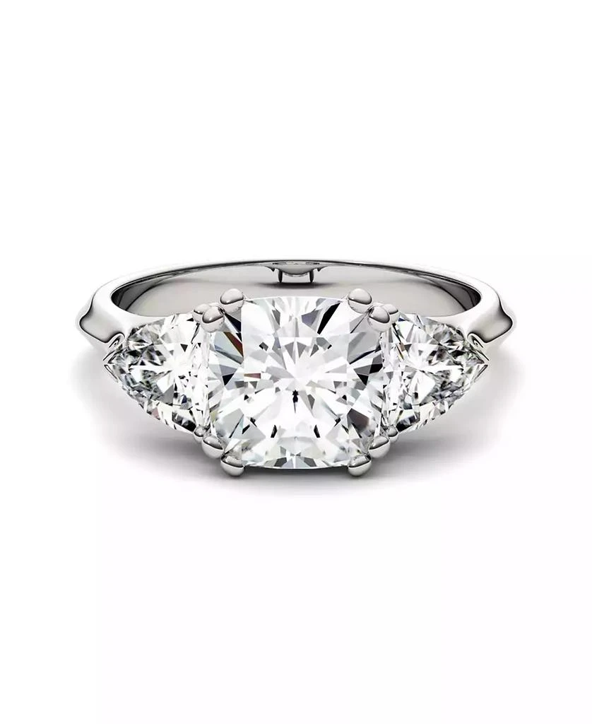 商品Charles & Colvard|Moissanite Three Stone Ring 3 ct. t.w. Diamond Equivalent in 14k White Gold,价格¥13389,第2张图片详细描述