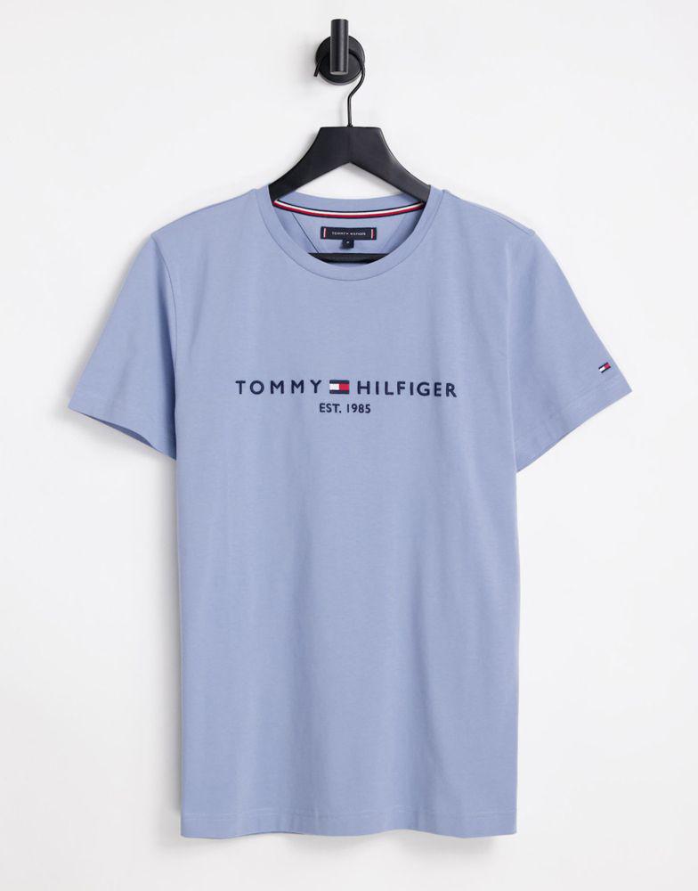 Tommy Hilfiger flag logo t-shirt in light blue商品第1张图片规格展示