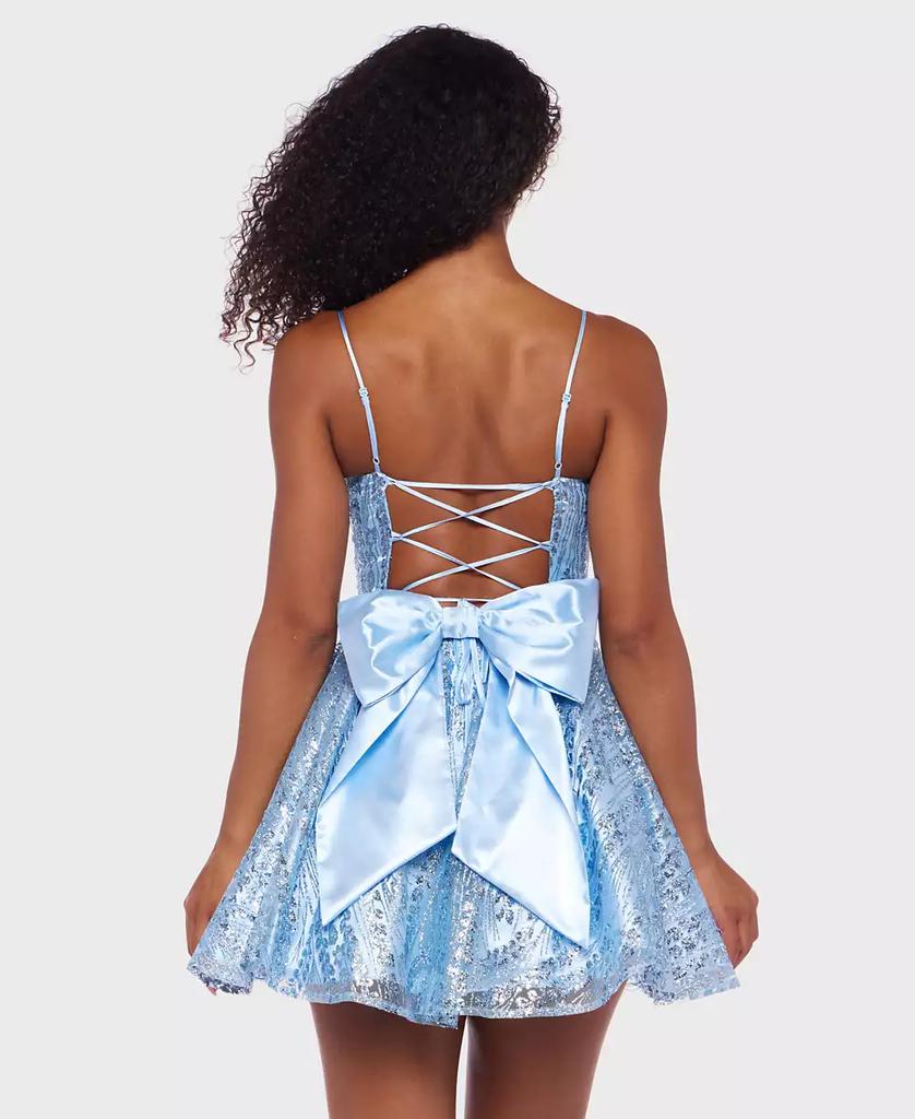 お値下げしました　ハーリップトゥ　Social Lace Flare Dress Glitter Illusion Tiered Plunge Fit and Flare Dress – Camille