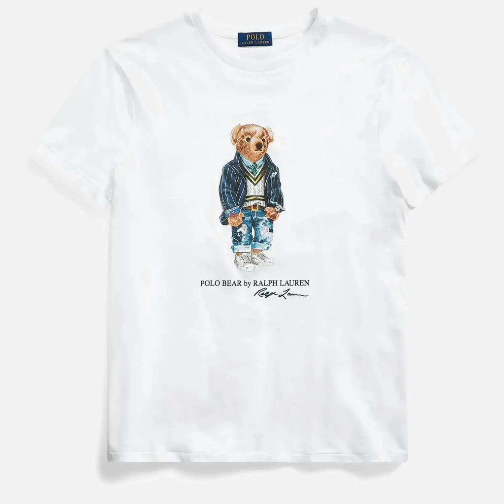 商品Ralph Lauren|Polo Ralph Lauren Men's Custom Slim Fit Polo Bear Jersey T-Shirt - White Heritage Bear,价格¥548,第4张图片详细描述