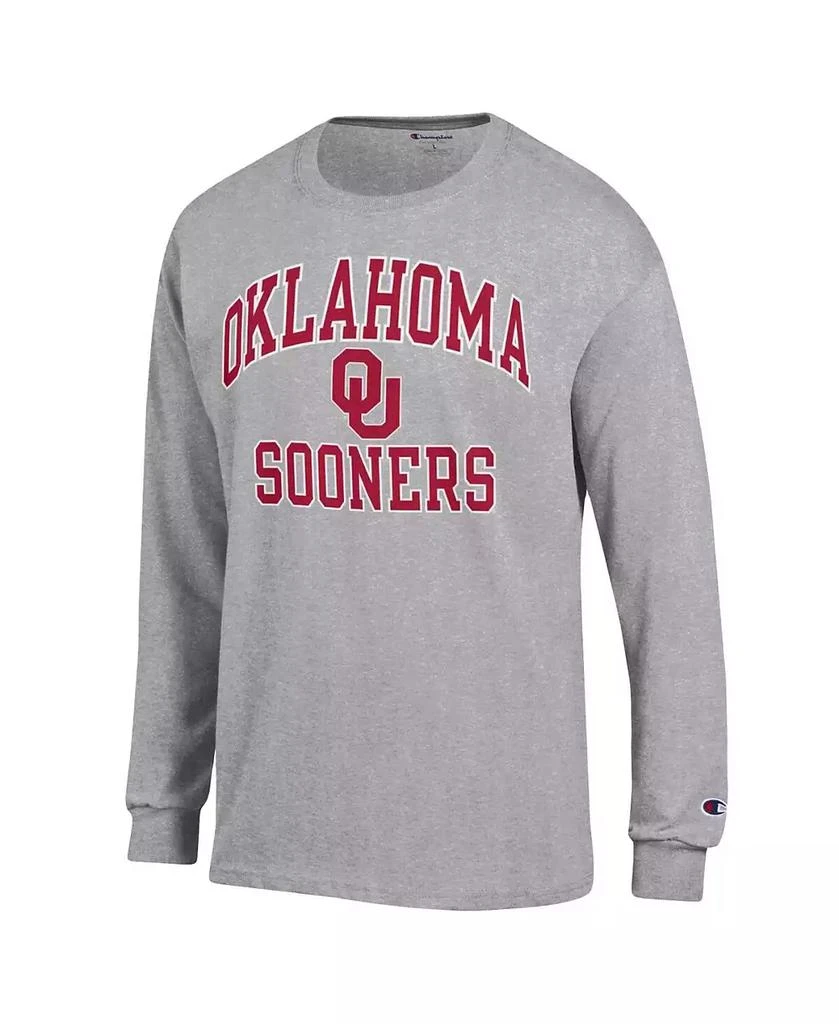 商品CHAMPION|Men's Heather Gray Oklahoma Sooners High Motor Long Sleeve T-shirt,价格¥240,第3张图片详细描述