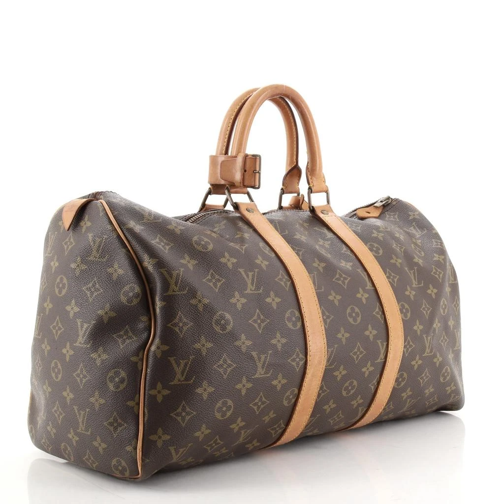 商品[二手商品] Louis Vuitton|Louis Vuitton Brown Monogram Canvas Leather Keepall 45cm Duffle Bag,价格¥12582,第1张图片