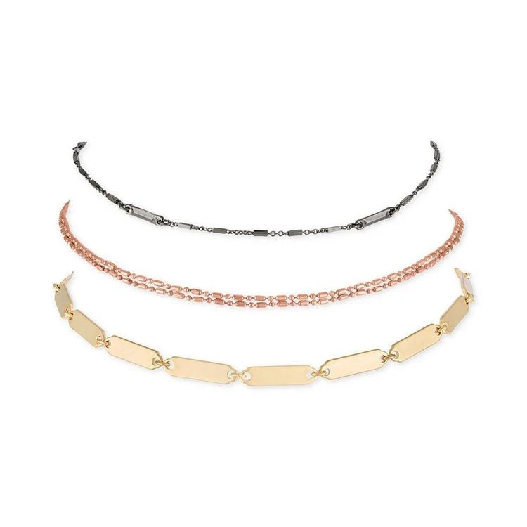 商品RACHEL Rachel Roy|Tri-Tone 3-Pc. Set Open Choker 项链3条装,价格¥278,第1张图片