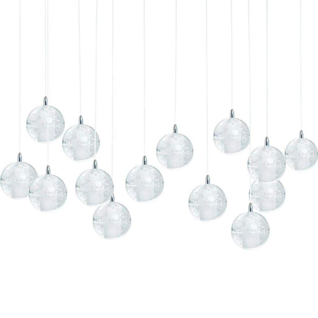 商品Finesse Decor|14 light Crystal Spheres Chandelier  // Rectangular Chrome Canopy,价格¥8142,第2张图片详细描述