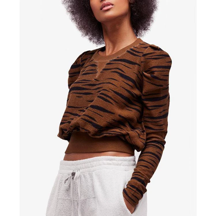 商品Free People|Zaza Cotton Zebra-Print Sweatshirt,价格¥330,第1张图片