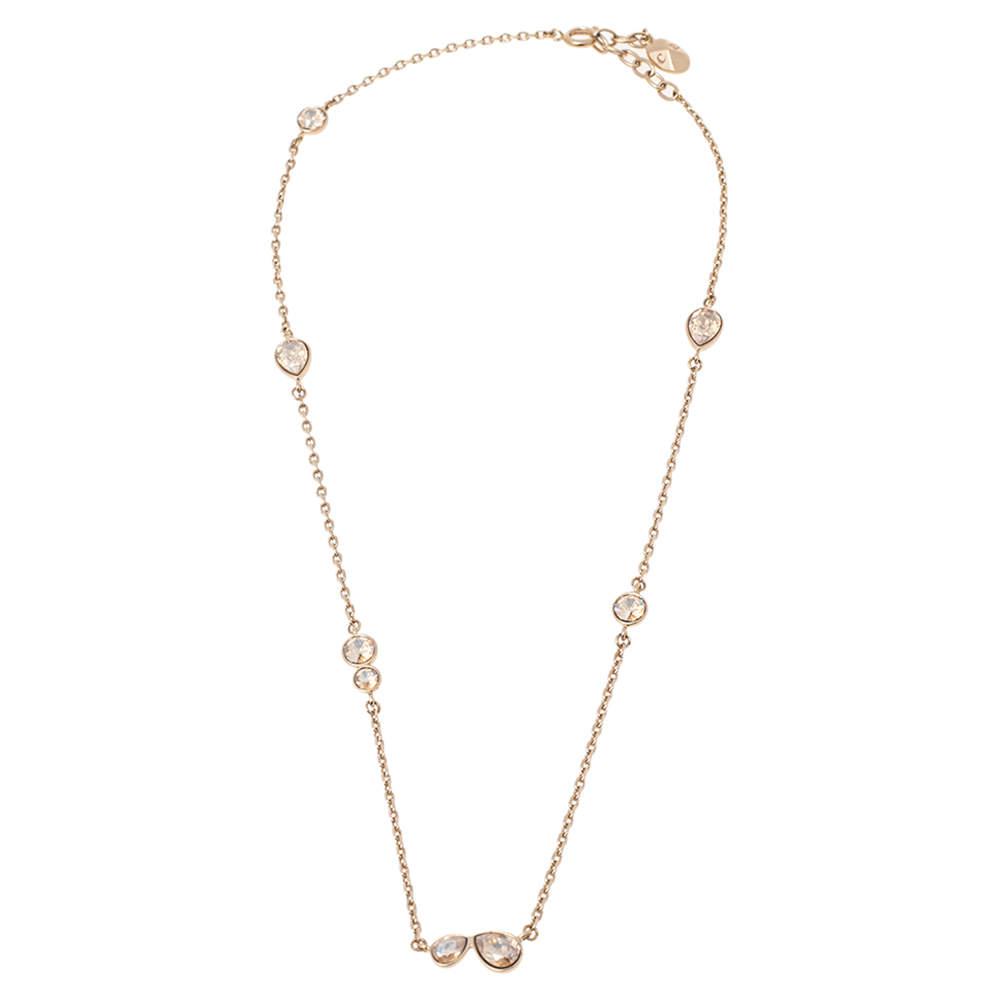 Dior Crystals Gold Tone Metal Necklace商品第1张图片规格展示