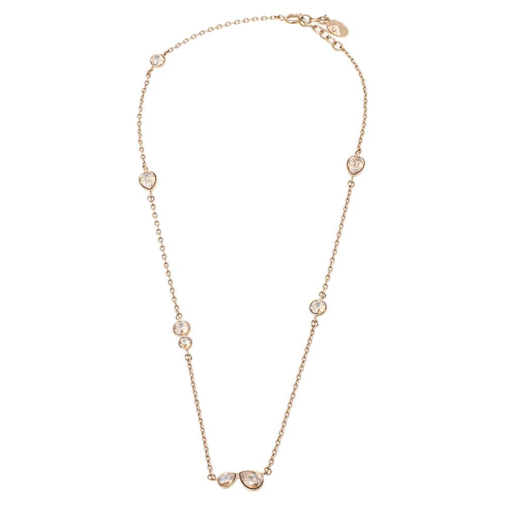 商品[二手商品] Dior|Dior Crystals Gold Tone Metal Necklace,价格¥2820,第1张图片