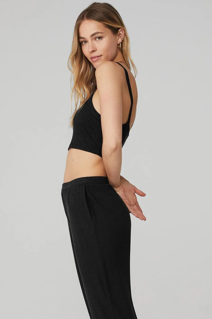 商品Alo|Ribbed Crop Whisper Bra Tank - Black,价格¥258,第2张图片详细描述