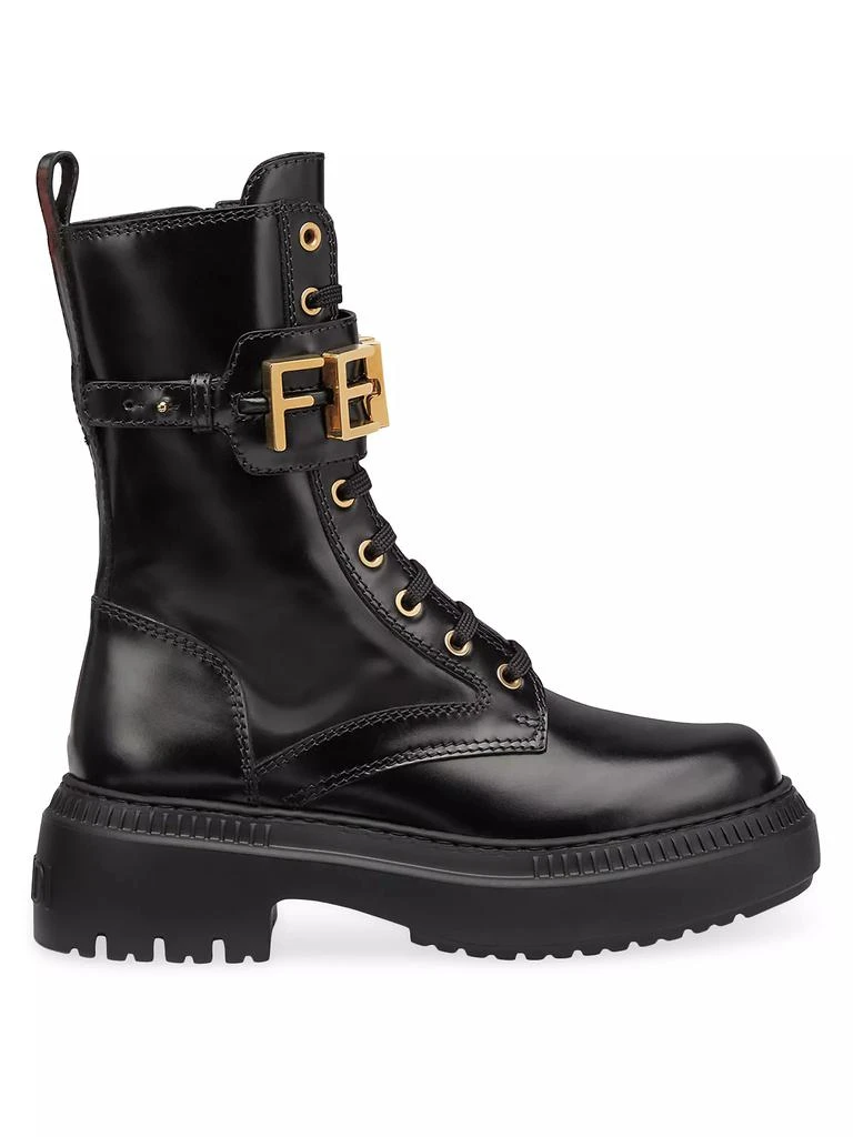 商品Fendi|Logo Leather Lug-Sole Combat Boots,价格¥11969,第1张图片