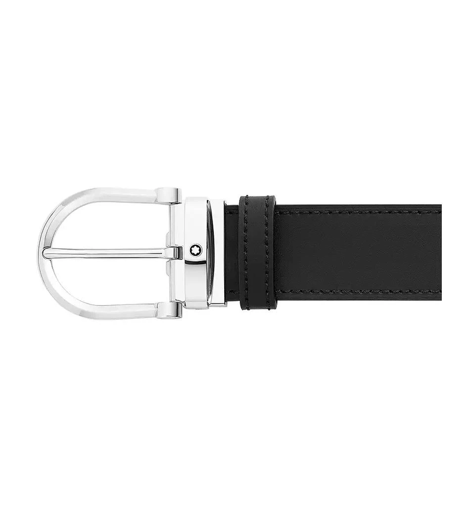 商品MontBlanc|Men's Horseshoe Shiny Stainless Steel Reversible Leather Belt,价格¥3167,第4张图片详细描述