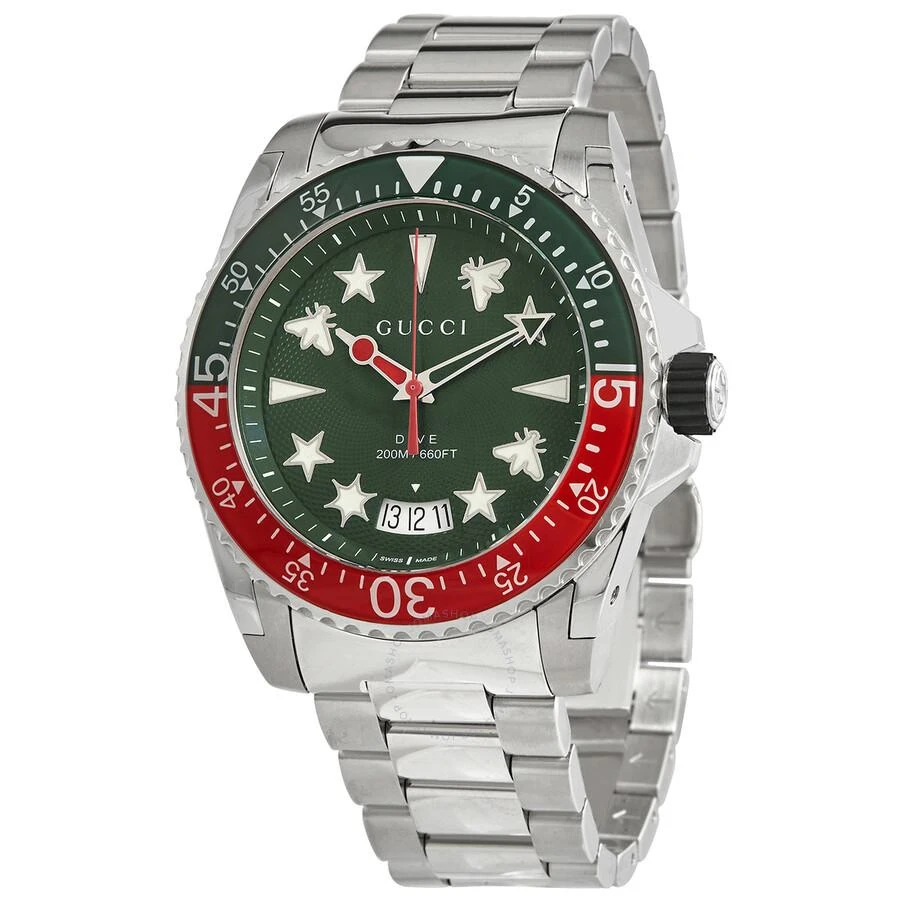 商品Gucci|Dive Watch Quartz Green Dial Men's Watch YA136222,价格¥6774,第1张图片