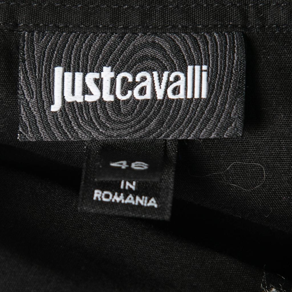 Just Cavalli Black Cotton Button Front Long-Sleeve Shirt S商品第4张图片规格展示