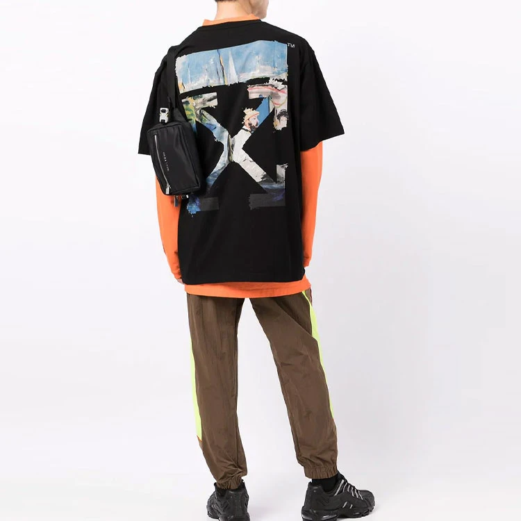 商品[国内直发] Off-White|Oversize油画箭头棉质短袖 落肩袖T恤 男款 黑色,价格¥2381,第6张图片详细描述