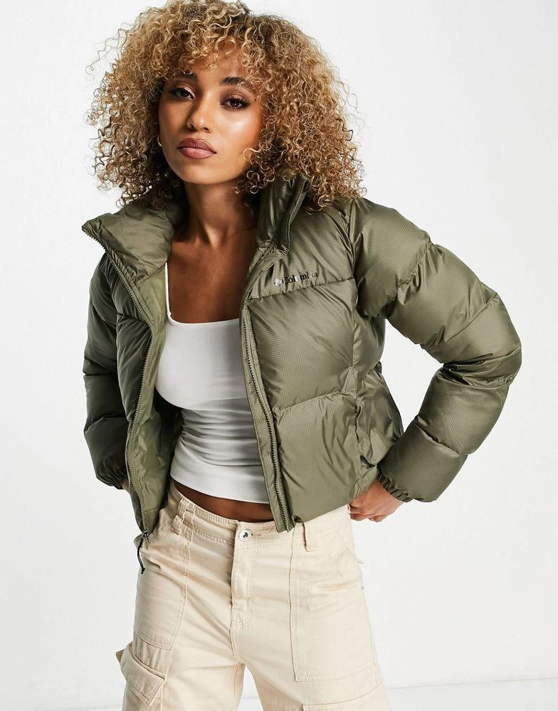 商品Columbia|Columbia Puffect cropped puffer jacket in khaki Exclusive at ASOS,价格¥646,第2张图片详细描述