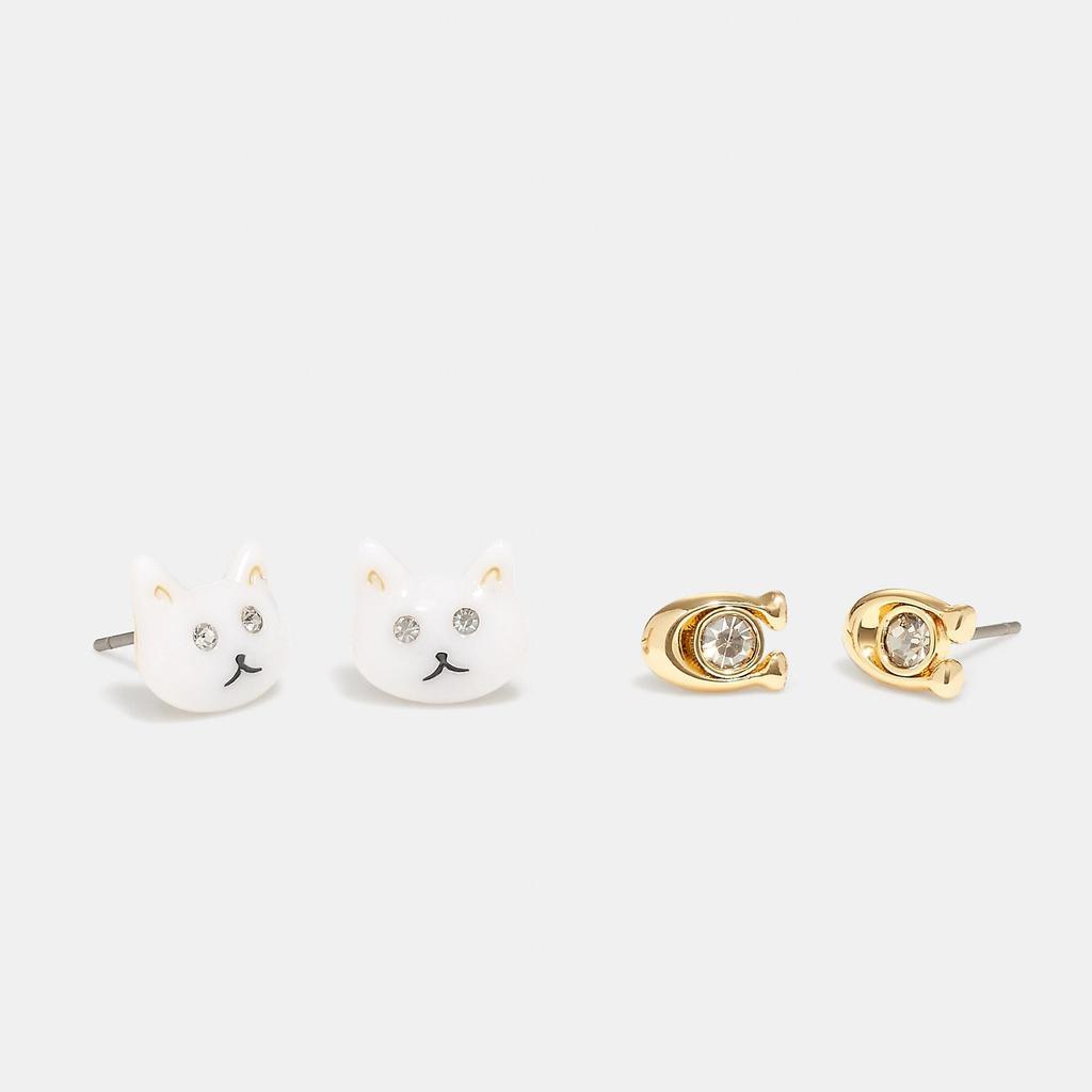 商品Coach|Coach Outlet Cat Stud Earrings Set,价格¥318,第1张图片