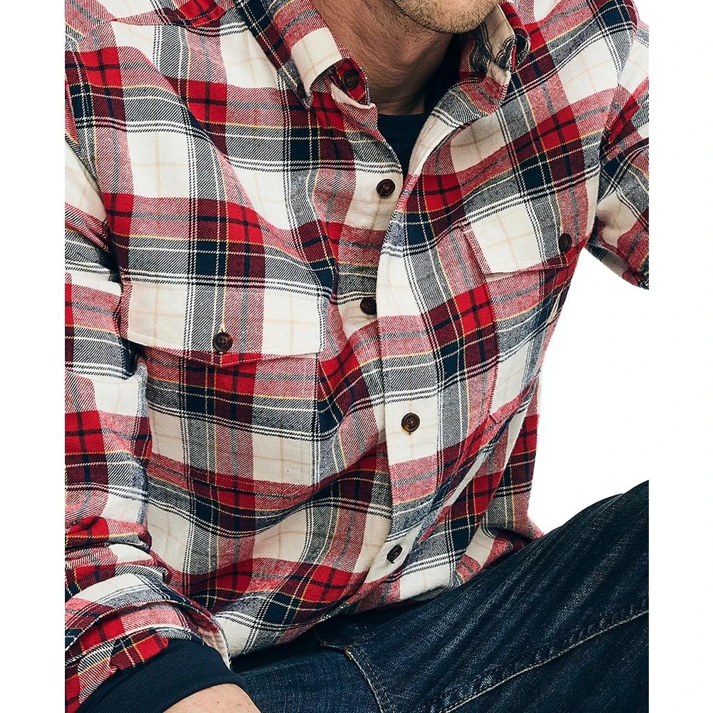 商品Nautica|Men's Sustainably Crafted Double Pocket Plaid Flannel Shirts,价格¥418,第3张图片详细描述