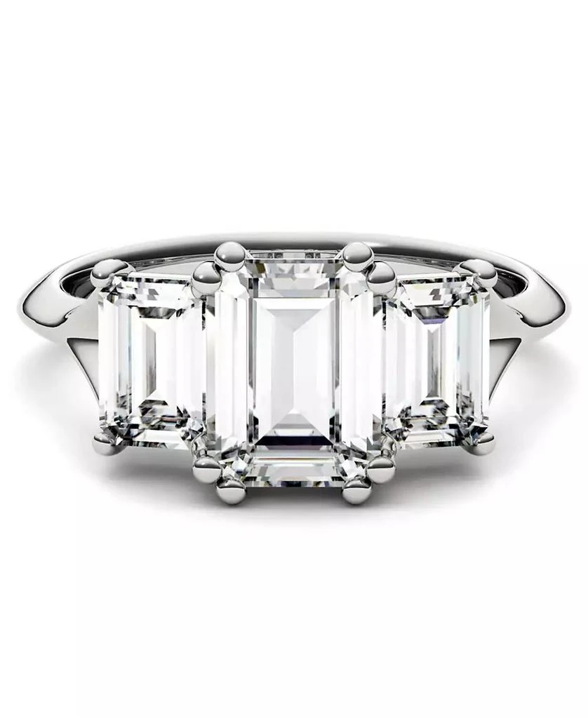 商品Charles & Colvard|Moissanite Emerald Three Stone Ring (2-9/10 ct. tw.) in 14k White Gold,价格¥11739,第2张图片详细描述