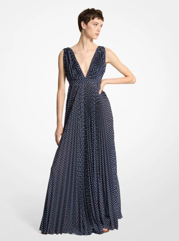 商品Michael Kors|Polka Dot Georgette Pleated Gown,价格¥8689,第1张图片