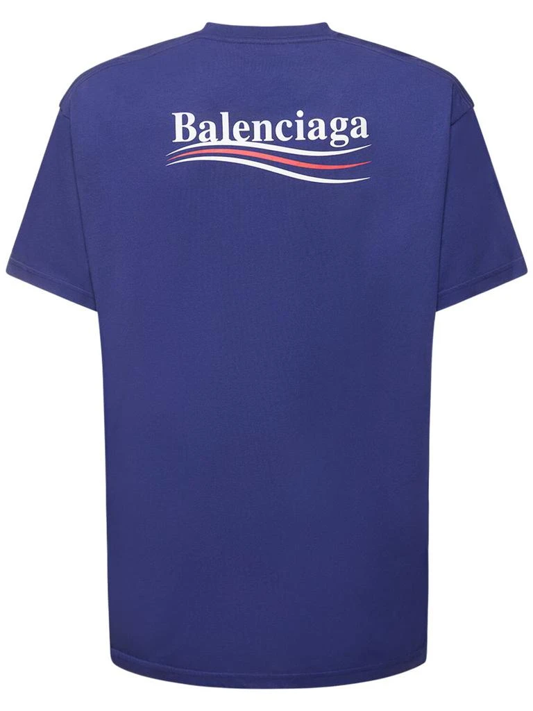 商品Balenciaga|Political Logo Cotton T-shirt,价格¥4989,第2张图片详细描述