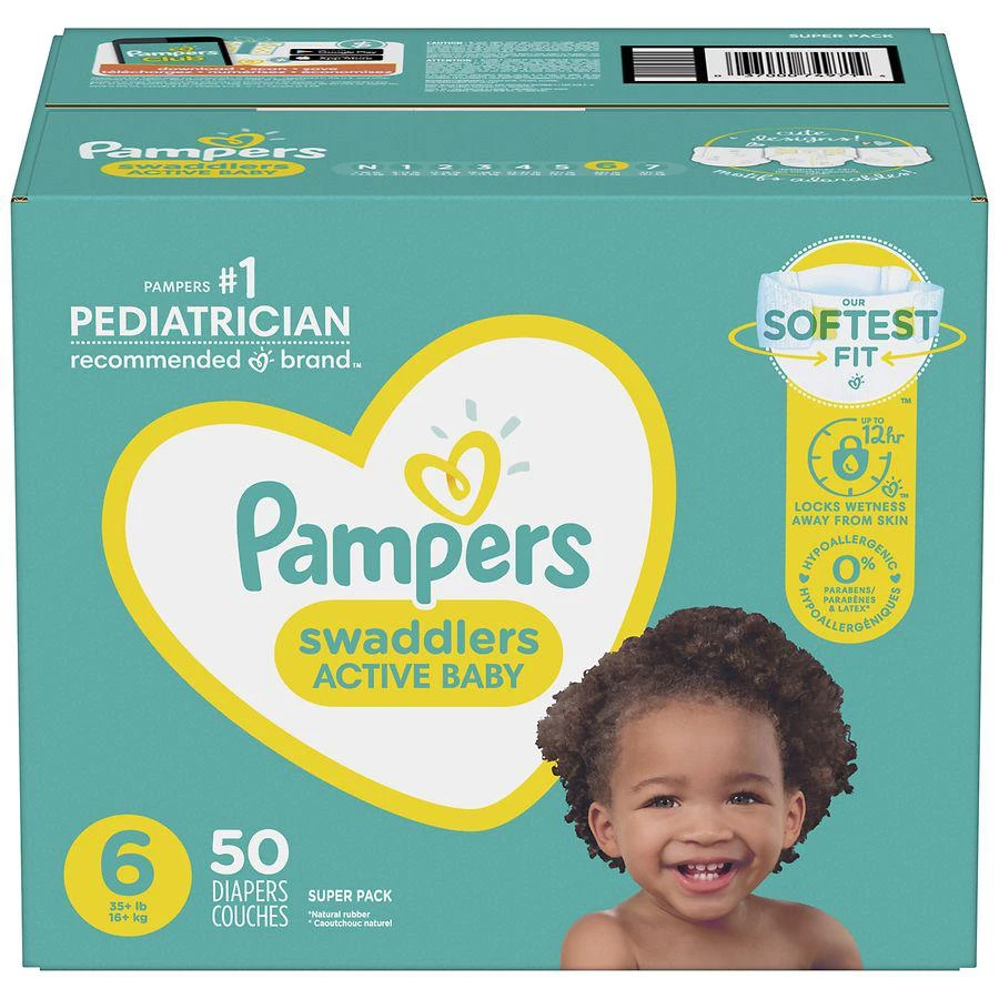 商品Pampers|Diapers, Ultra Absorbent and Soft Disposable 6 (50 ct),价格¥283,第3张图片详细描述