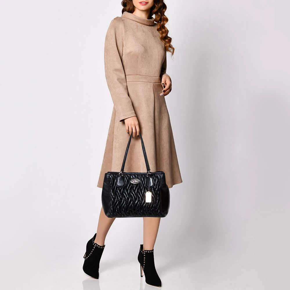 商品[二手商品] Coach|Coach Black Gathered Leather Kitt Carryall Tote,价格¥867,第2张图片详细描述