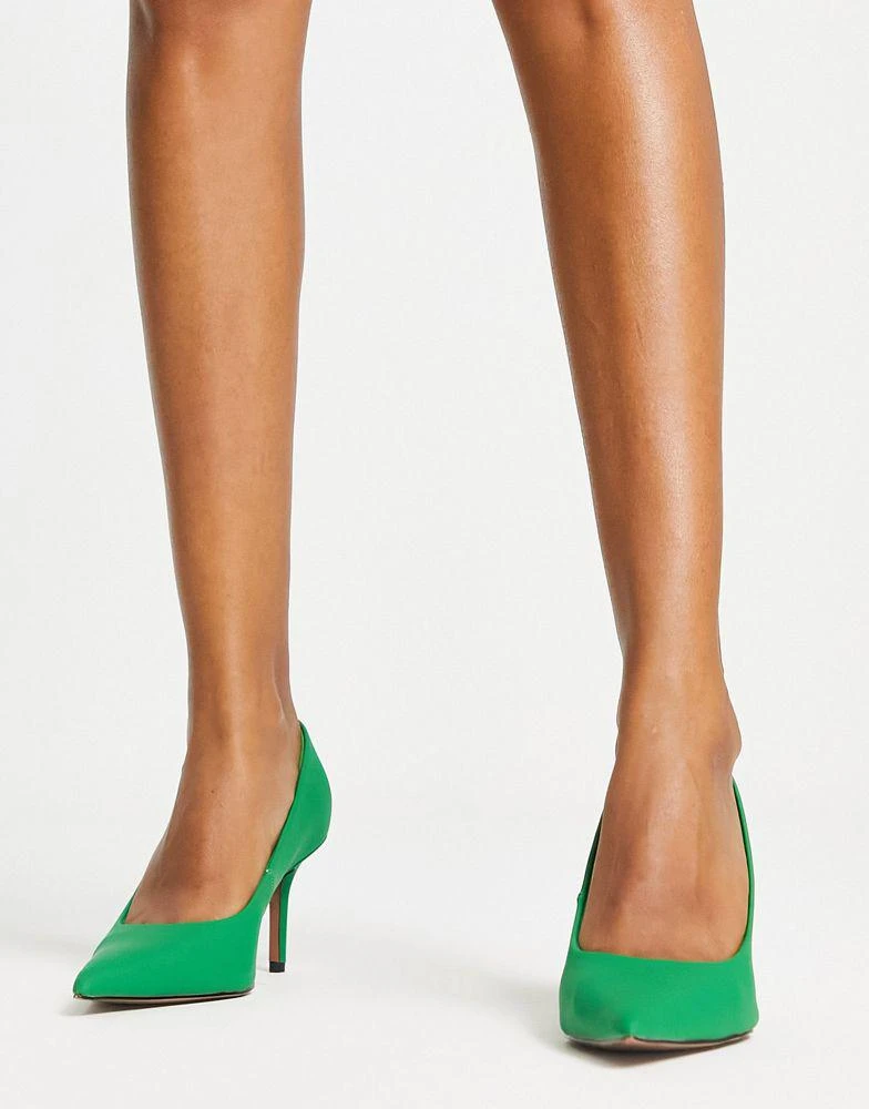 商品ASOS|ASOS DESIGN Salary mid heeled court shoes in green,价格¥274,第3张图片详细描述