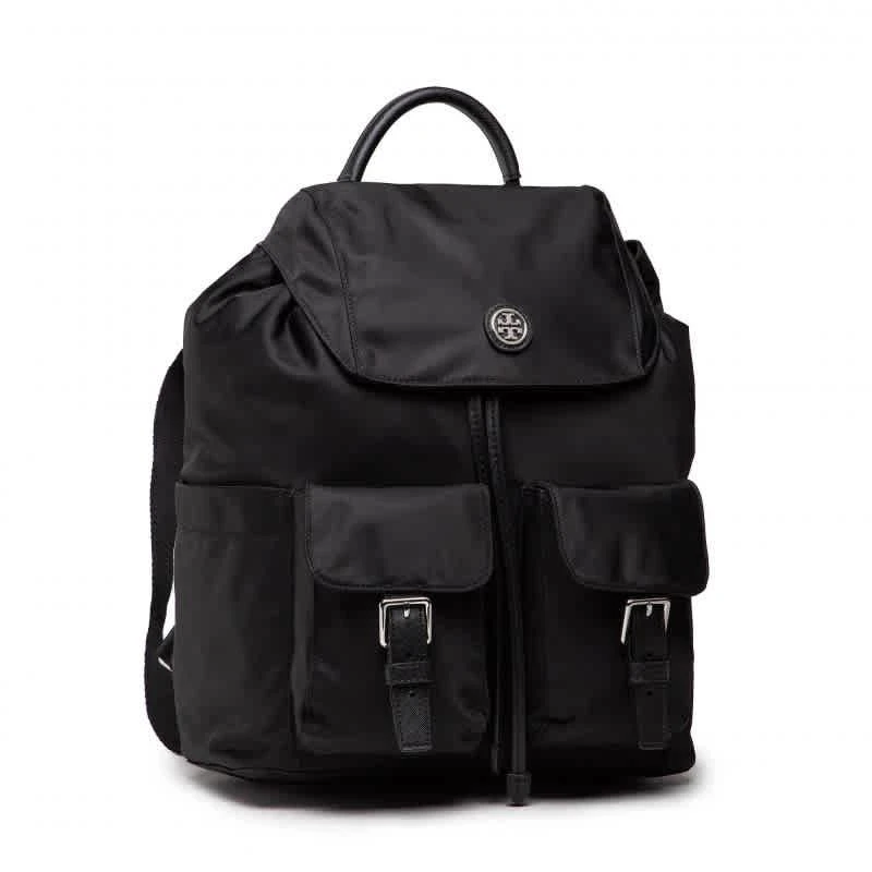 商品Tory Burch| 黑色女士尼龙翻盖背包,价格¥2078,第3张图片详细描述