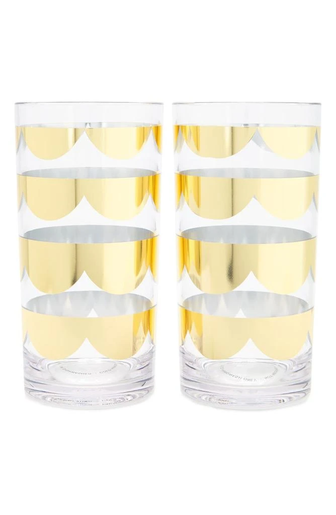 商品Kate Spade|gold scallop highball drinkware - set of 2,价格¥123,第1张图片