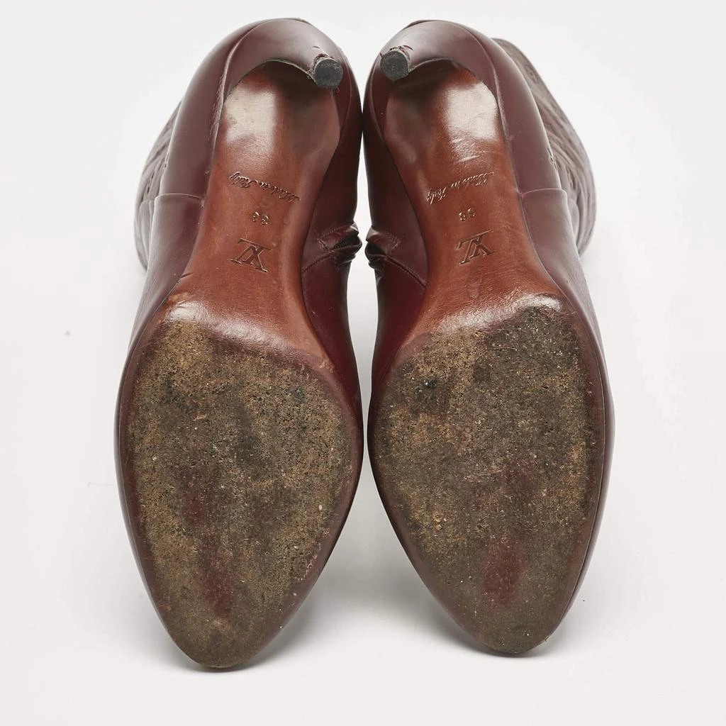 Louis Vuitton Burgundy Monogram Leather Ankle Boots Size 38 商品