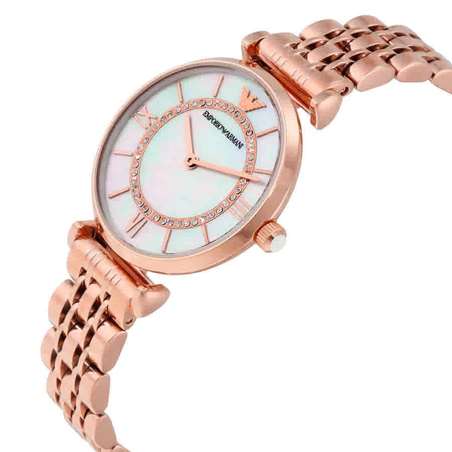 商品Emporio Armani|阿玛尼 经典珍珠母贝表盘女士手表玫瑰金,价格¥1382,第2张图片详细描述
