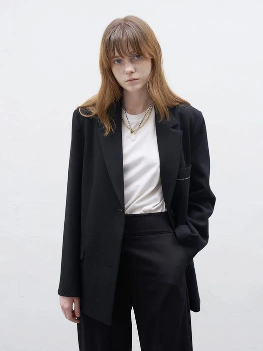 商品MARRON EDITION|Oversized Suit Blazer_Black,价格¥718,第1张图片