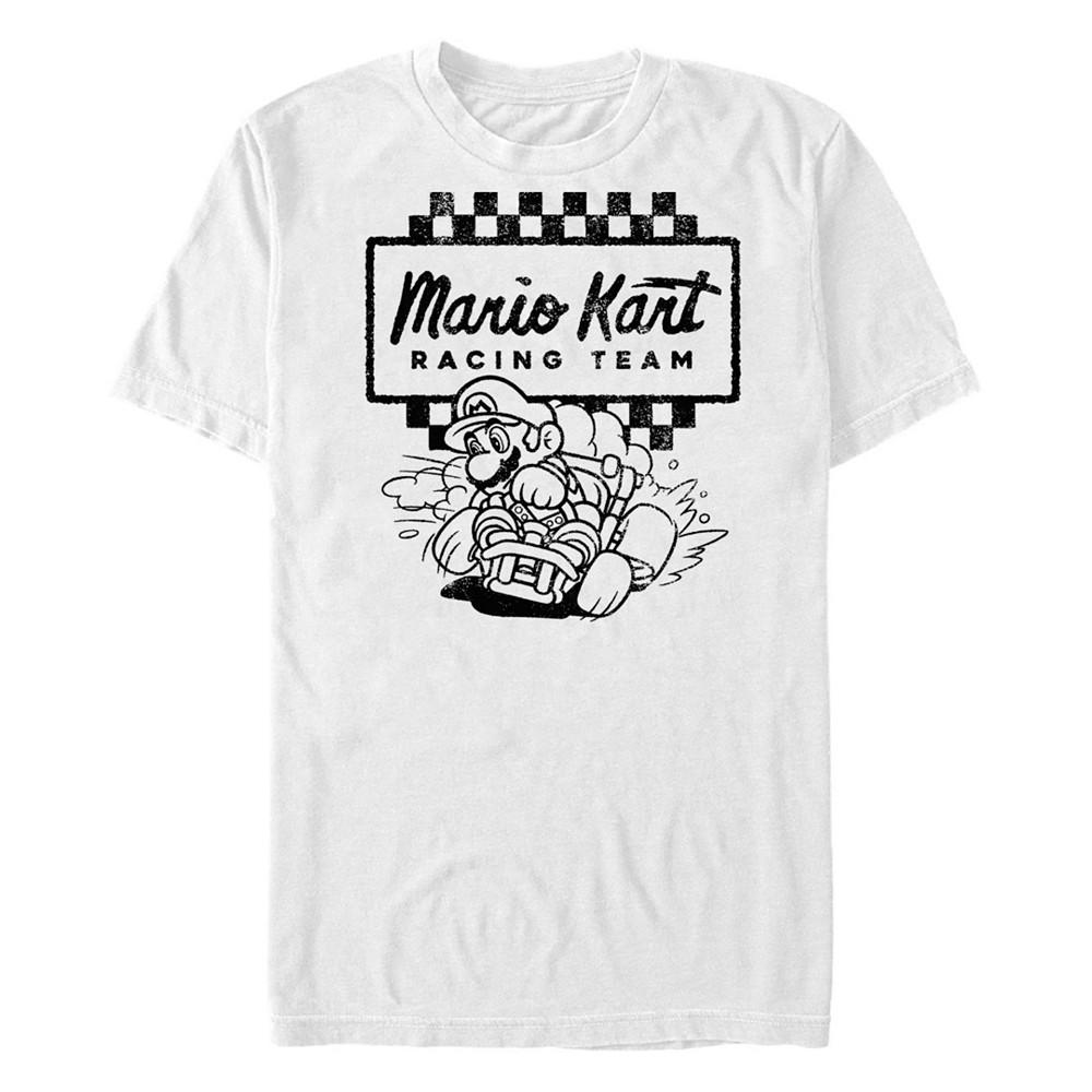 Nintendo Men's Mario Kart Retro Checkered Racing Team Short Sleeve T-Shirt商品第1张图片规格展示