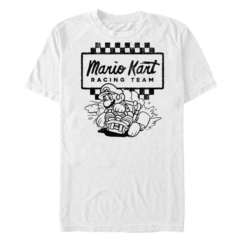 商品Nintendo|Nintendo Men's Mario Kart Retro Checkered Racing Team Short Sleeve T-Shirt,价格¥176,第1张图片