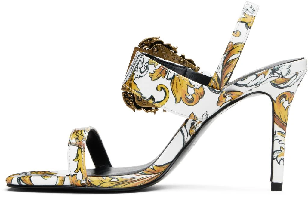 商品Versace|White Logo Couture Emily Slingback Heeled Sandals,价格¥742,第3张图片详细描述