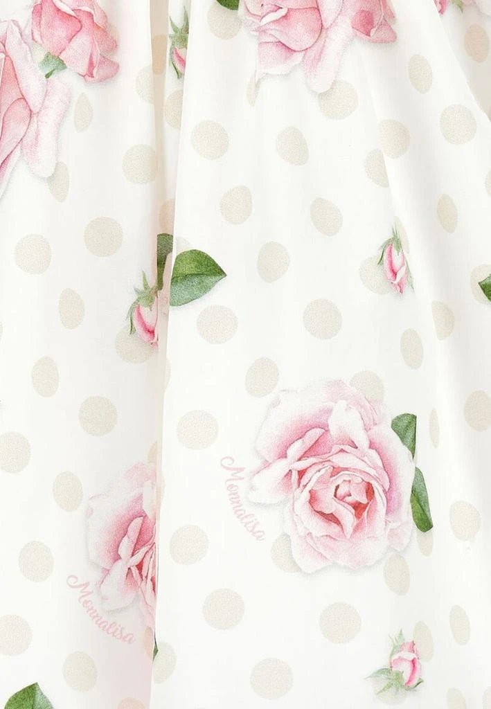 商品MONNALISA|Monnalisa Rose-Printed Cap-Sleeved A-Line Dress,价格¥766,第4张图片详细描述