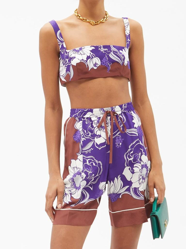 商品Valentino|Street Flowers Daisyland silk bra top,价格¥1218,第2张图片详细描述