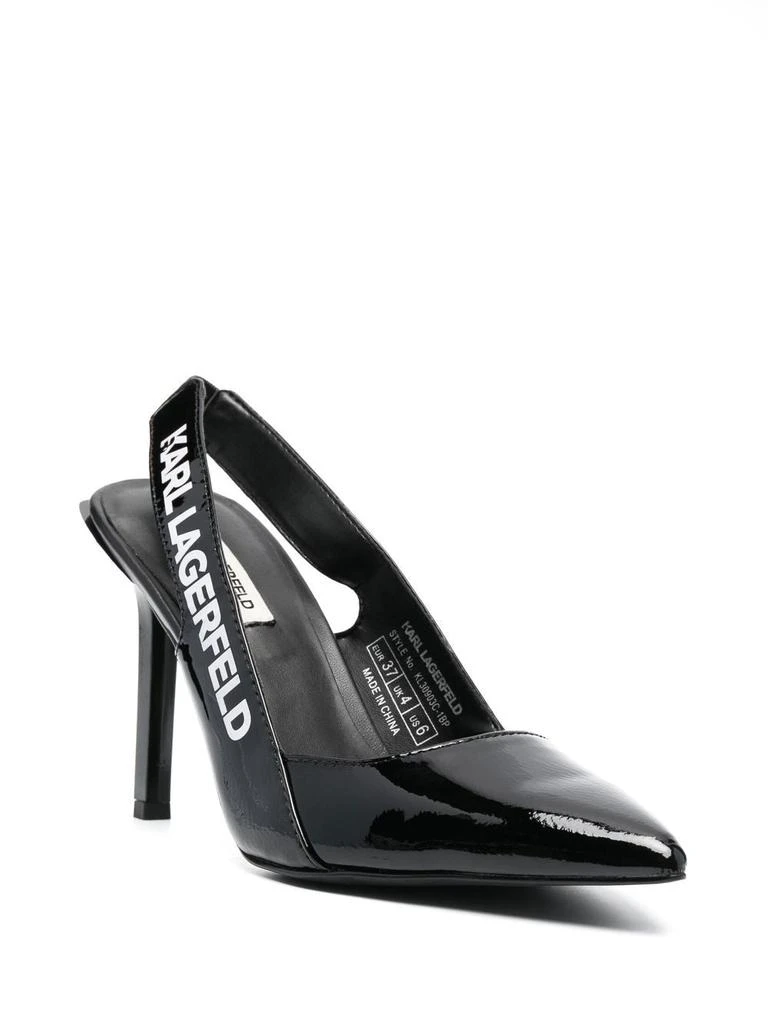 商品Karl Lagerfeld Paris|KARL LAGERFELD Logo-tape slingback pumps,价格¥1067,第2张图片详细描述