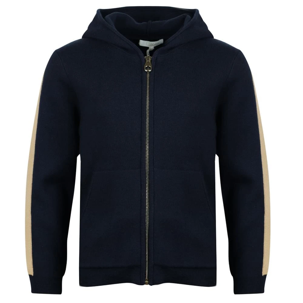 商品Chloé|Navy Knitted Zip Up Hoodie,价格¥951,第1张图片