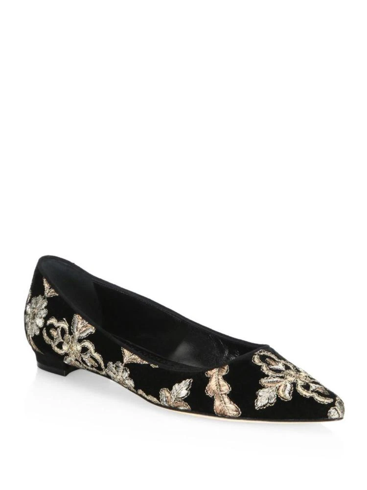 商品Manolo Blahnik|Tittermo Brocade Flats,价格¥2383,第1张图片