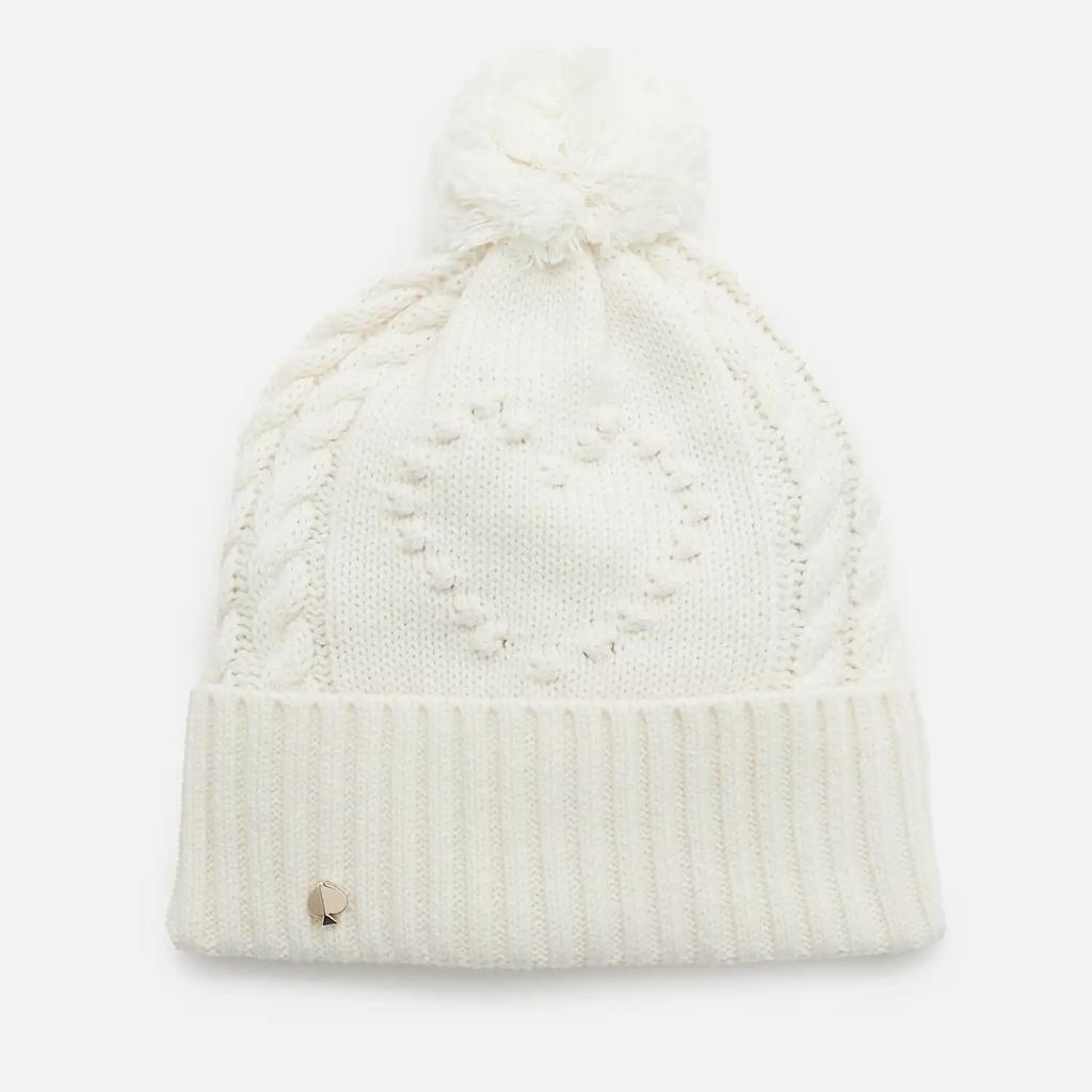 Kate Spade New York Women's Heart Bobble Beanie - French Cream商品第1张图片规格展示