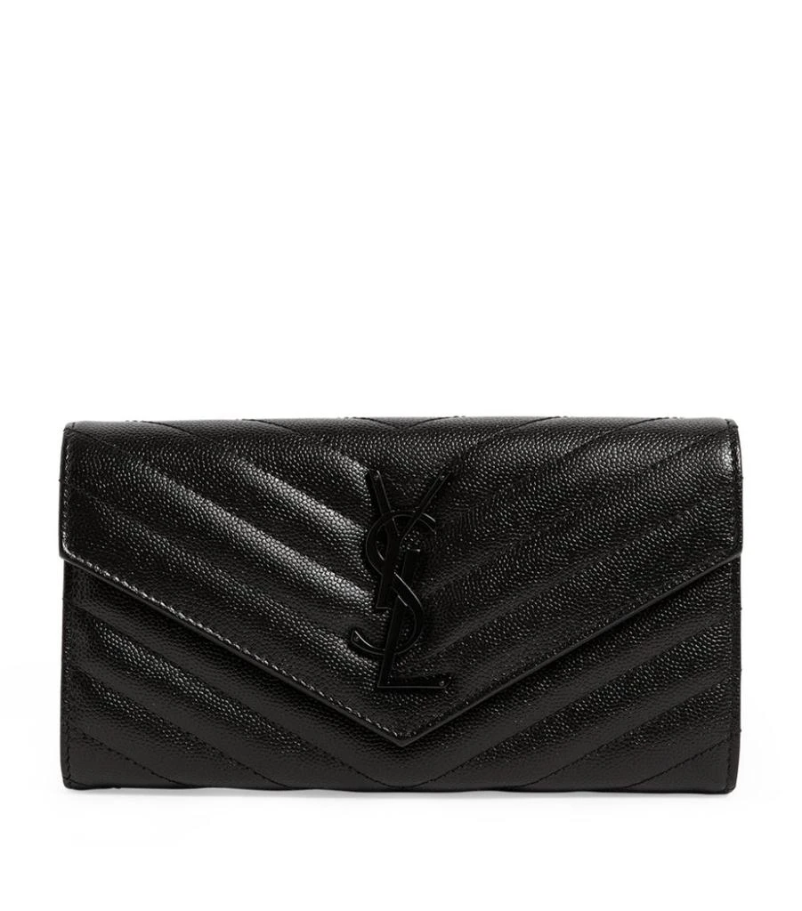 商品Yves Saint Laurent|Monogram Saint Laurent Matelassé Large Flap Wallet,价格¥6309,第1张图片