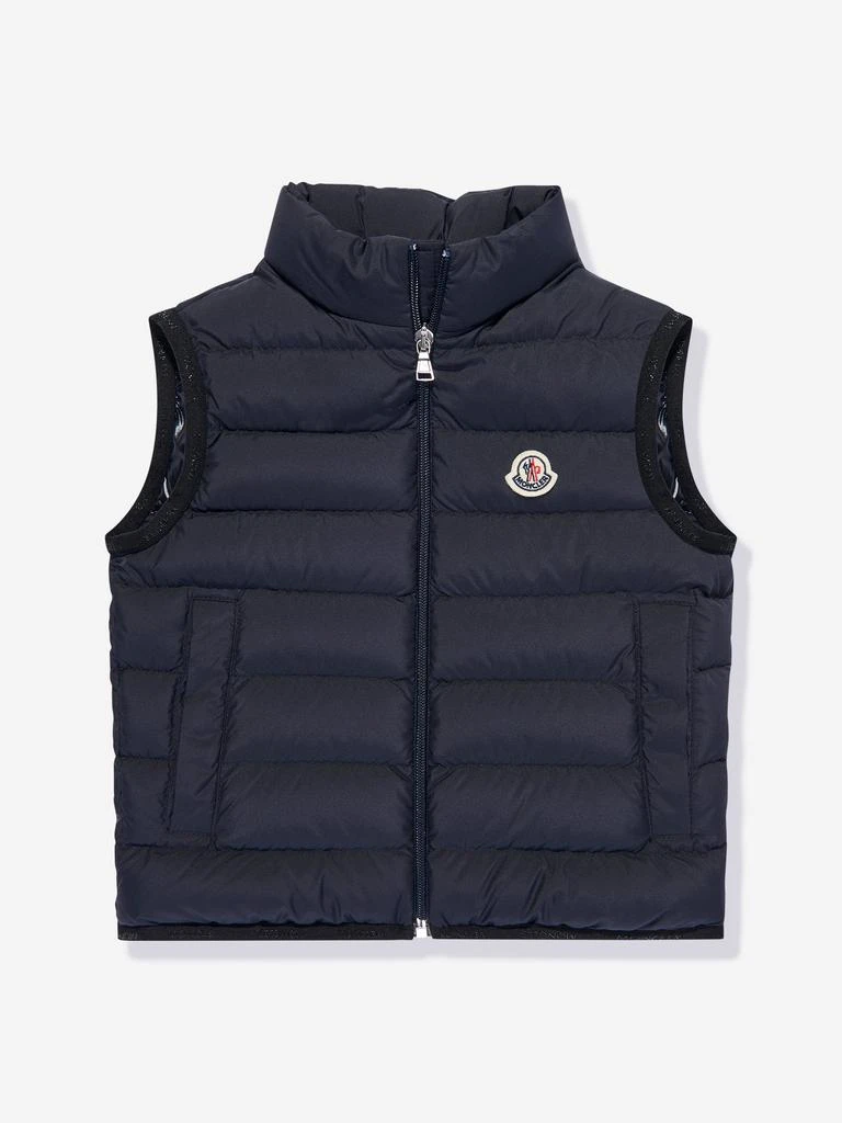 商品Moncler|Moncler Enfant Boys Down Padded Contrin Gilet in Navy,价格¥3581,第2张图片详细描述