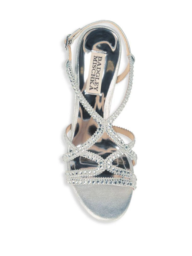 商品Badgley Mischka|Wilde Embellished Leather Sandals,价格¥552,第4张图片详细描述