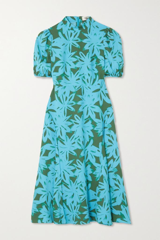 商品Diane von Furstenberg|Nella 花卉印花绉纱中长连衣裙  - US2,价格¥4618,第1张图片