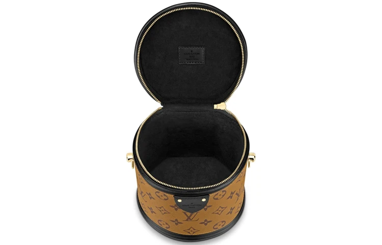 商品[国内直发] Louis Vuitton|Cannes 经典老花发财桶 涂层帆布拼牛皮饰边 水桶包手提单肩斜挎包 小号 女款 棕色,价格¥25127,第5张图片详细描述